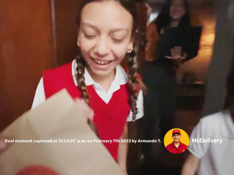 McDonald&rsquo;s crew took candid photos of customers at the moment of delivery for these joyful ads