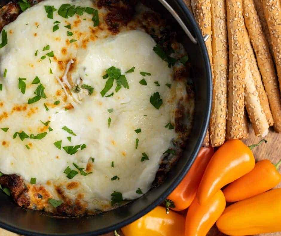 Air Fryer Cheesy Bacon Spinach Dip - Fork To Spoon
