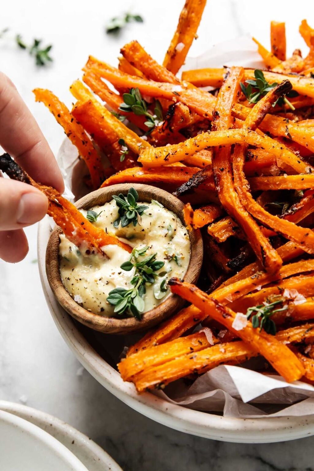 Oven-Baked Carrot Fries with Dijon-Thyme Aioli