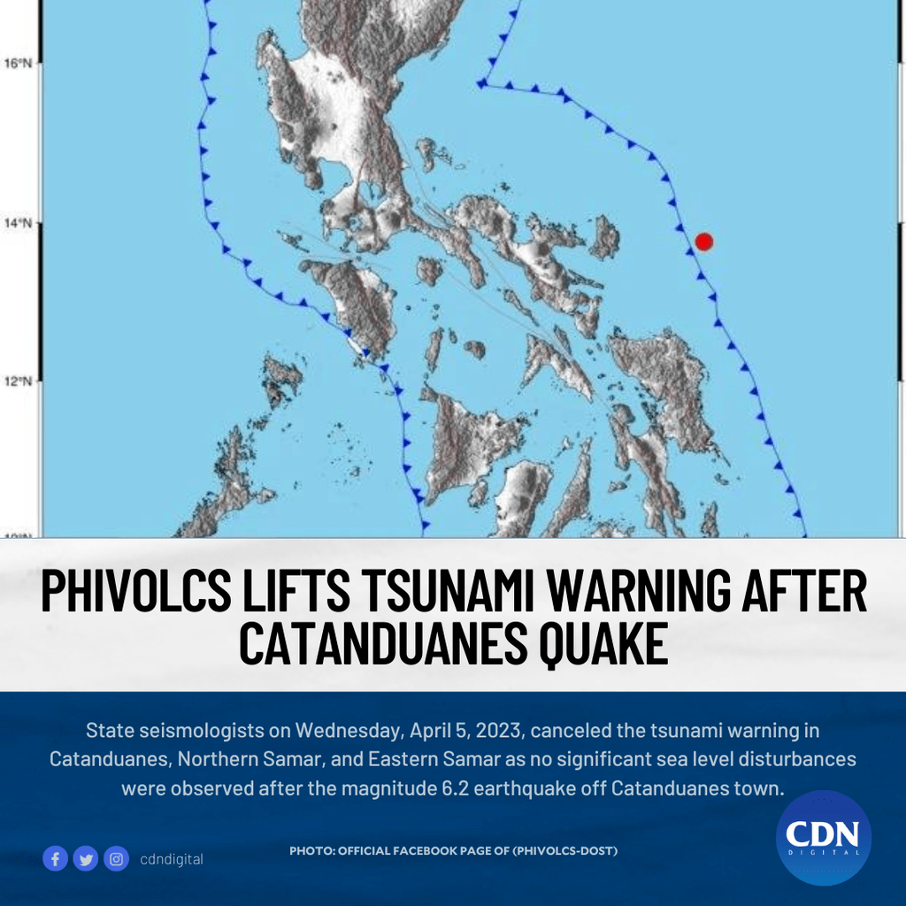 PHILVOLCS lifts Tsunami alert