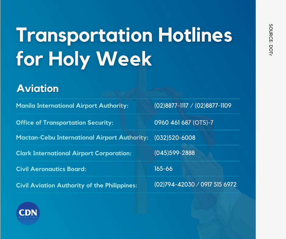 LIST: Transportation hotlines for Holy Week