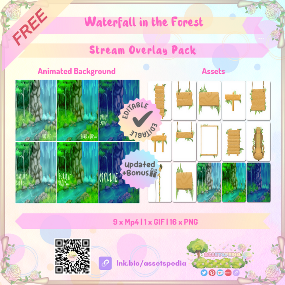 [F2U] Waterfall In the forest | Overlay Pack