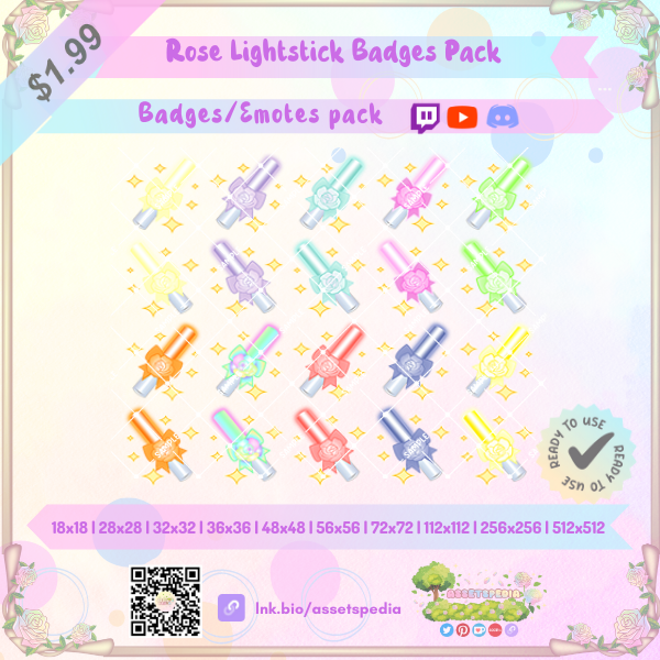 Rose Lightstick Badges&Emotes Pack