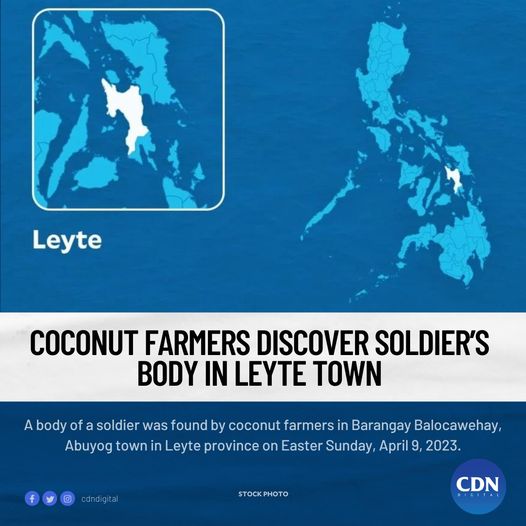 A body of a soldier was found by coconut farmers