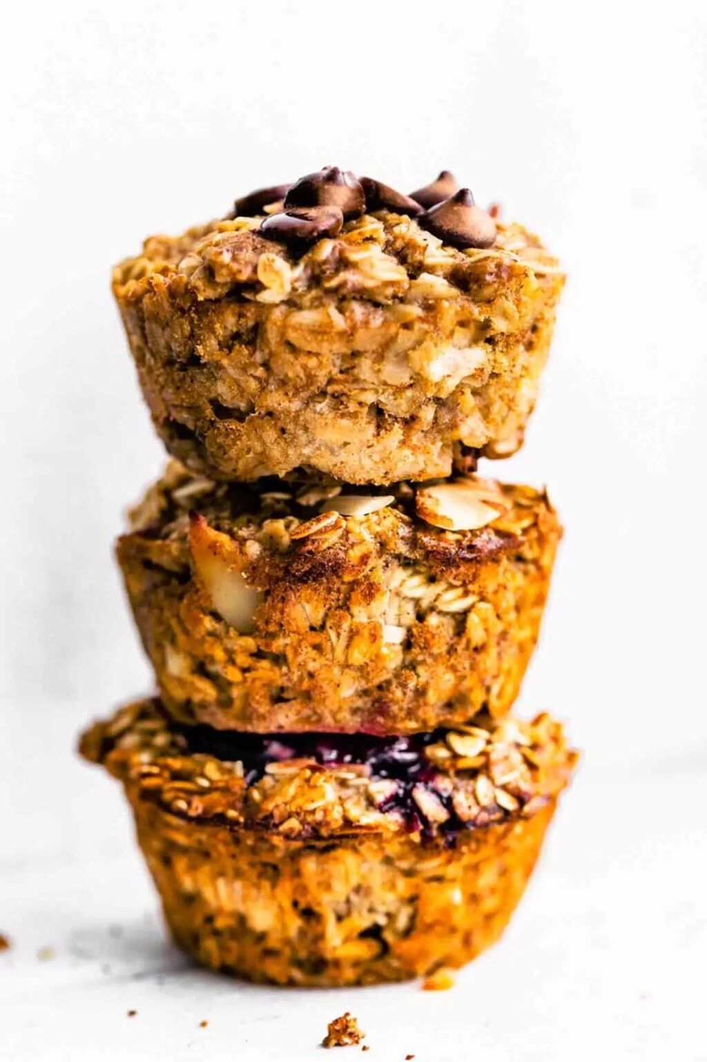 Baked oatmeal cups 3 ways 