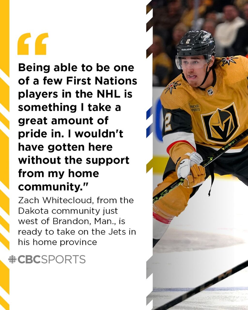 Golden Knights' Zach Whitecloud ready to take on Jets in home province