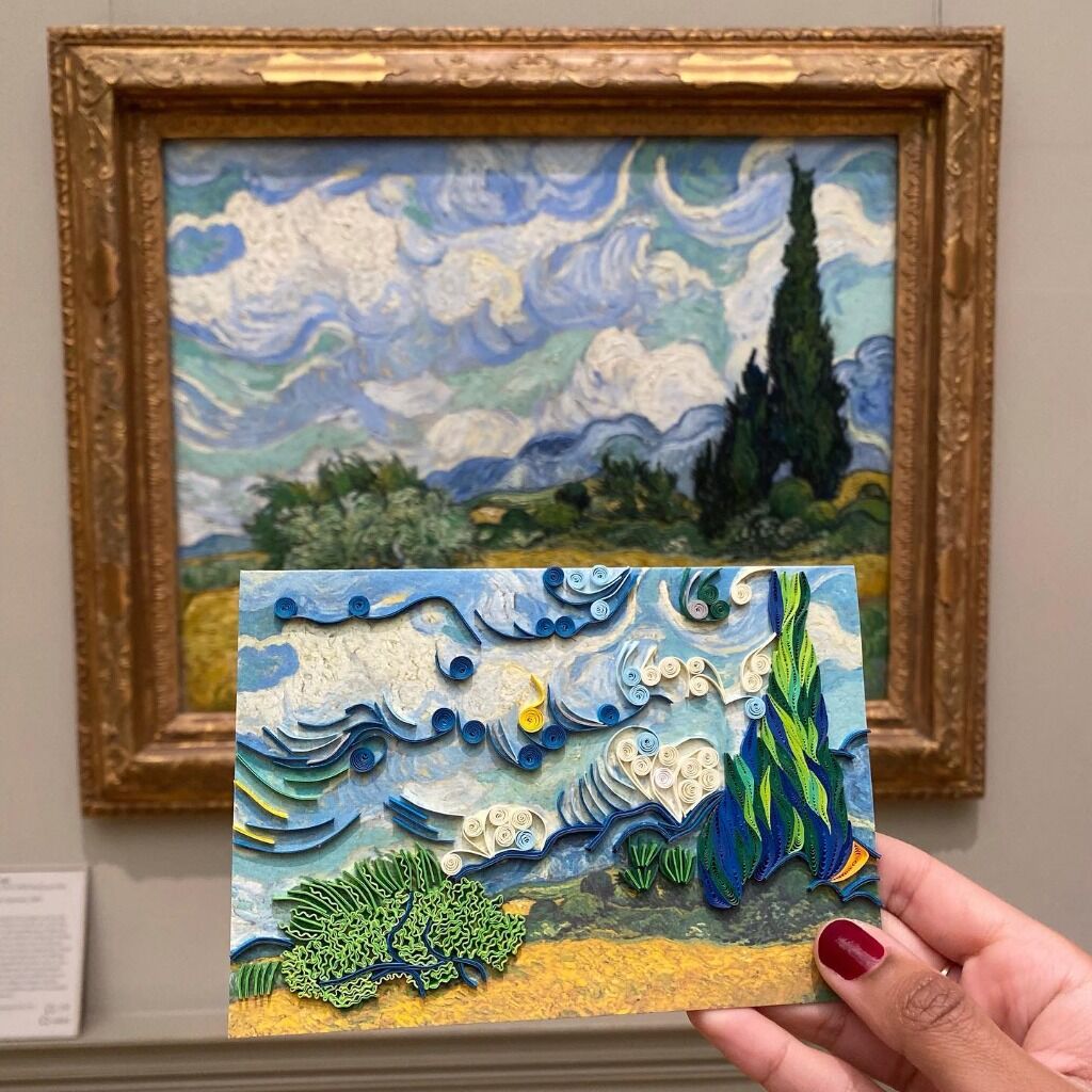 Van Gogh Cypresses Card