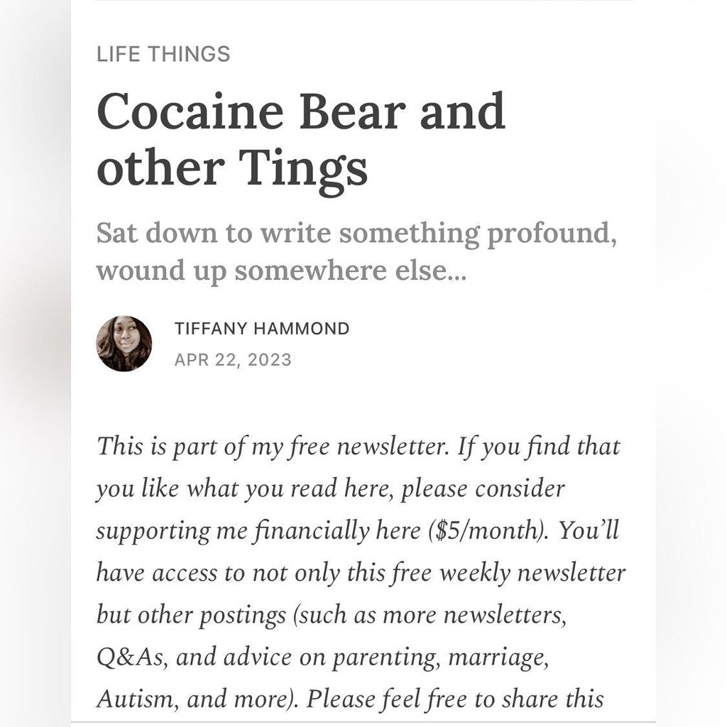 Cocaine Bear and Other Tings