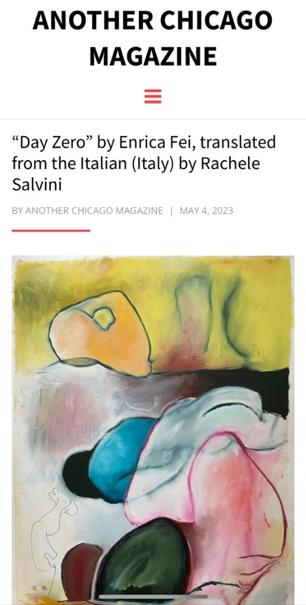 &laquo;Day Zero&raquo;, traduzione de &laquo;Il giorno 0&raquo; di Rachele Salvini su Another Chicago Magazine