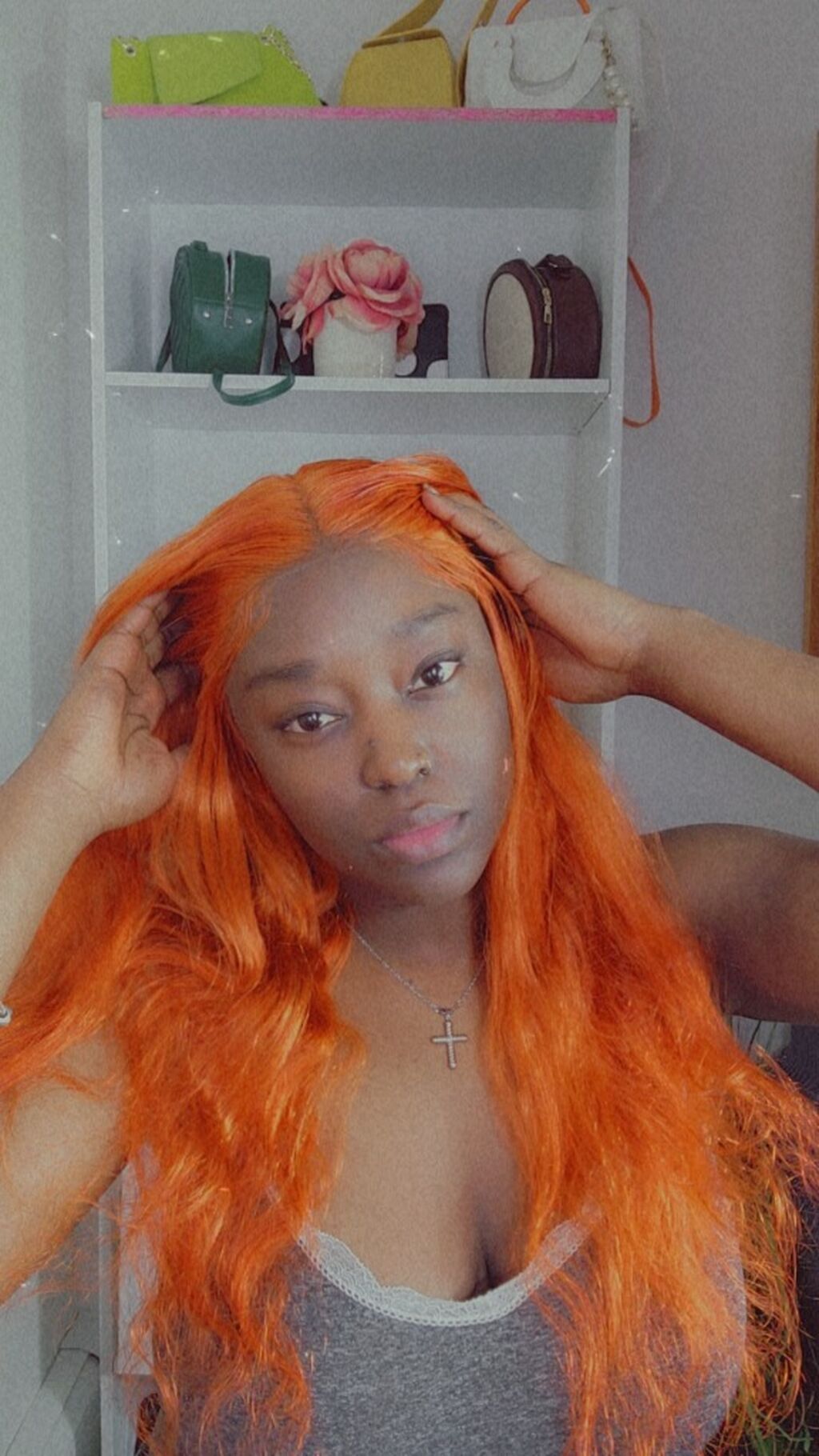 Orange Lace front wig