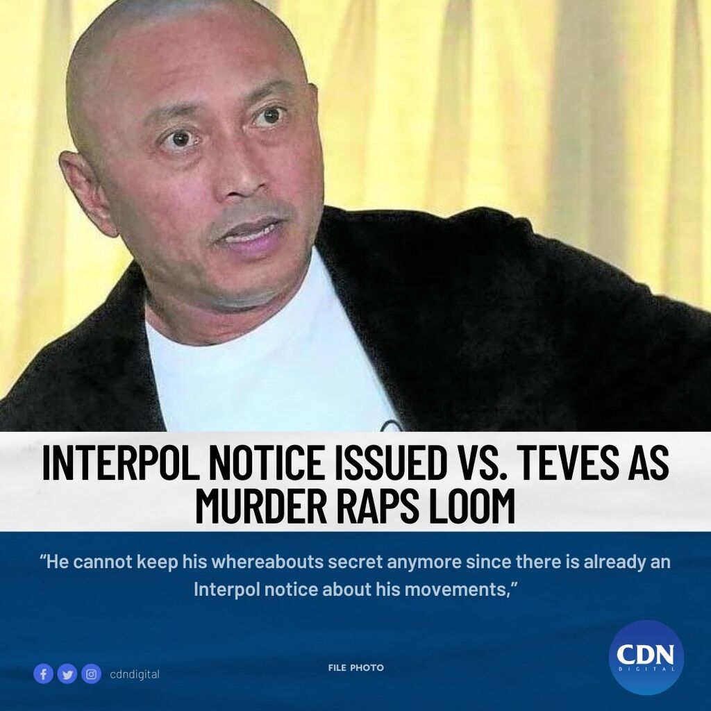 Interpol notice issued vs. Teves as murder raps loom