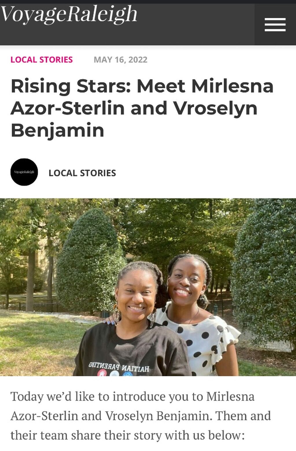 Rising Stars: Meet Mirlesna Azor-Sterlin and Vroselyn Benjamin