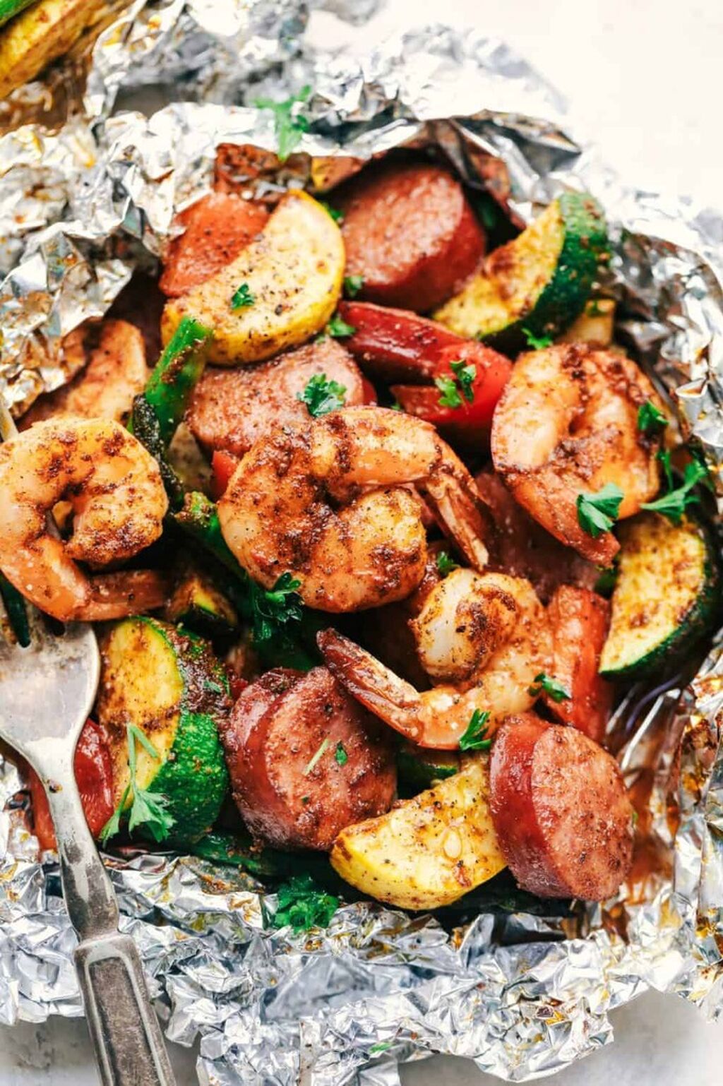Cajun Shrimp and Sausage Foil Packets