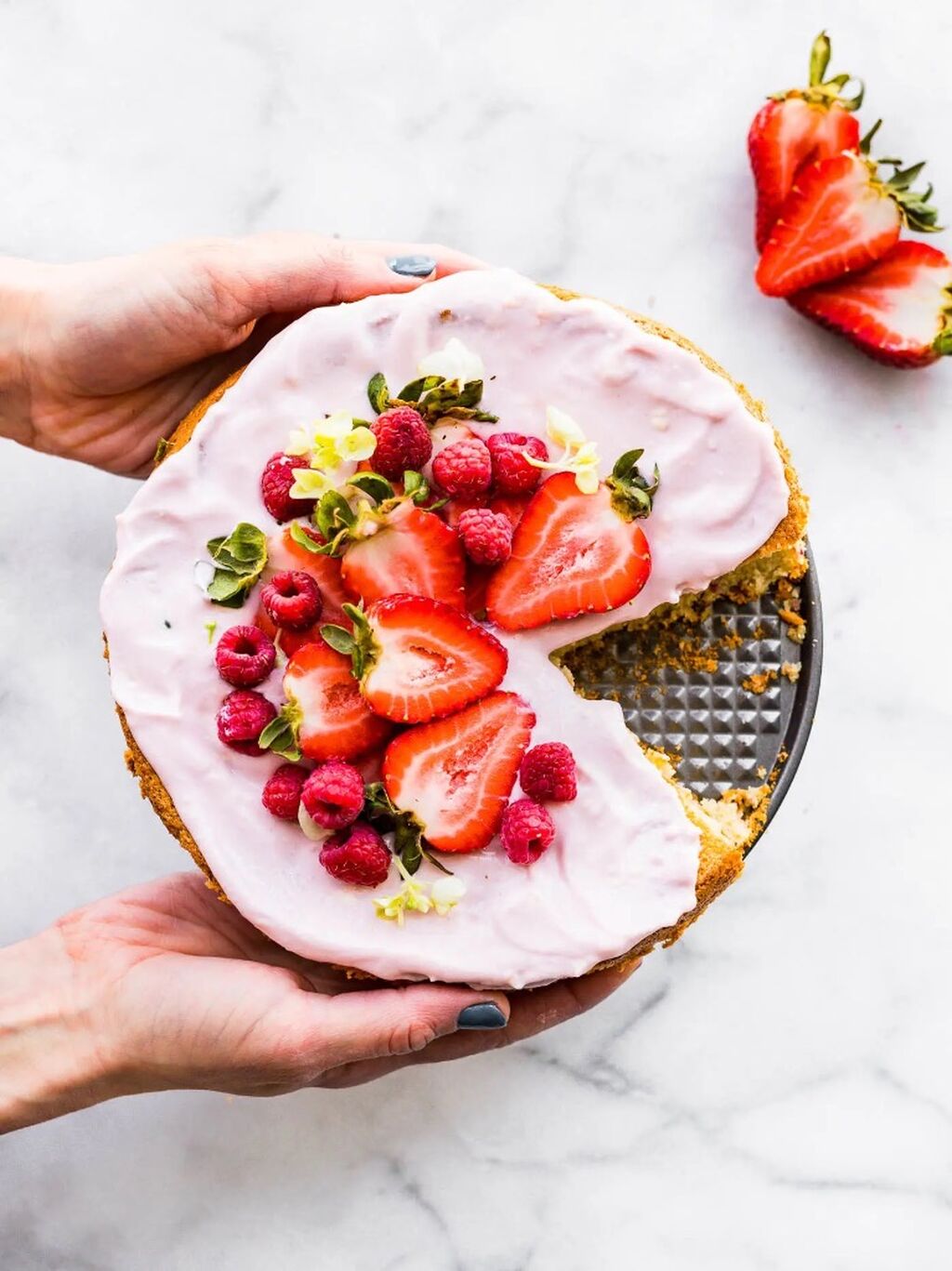 Almond Cake with Greek Yogurt Frosting