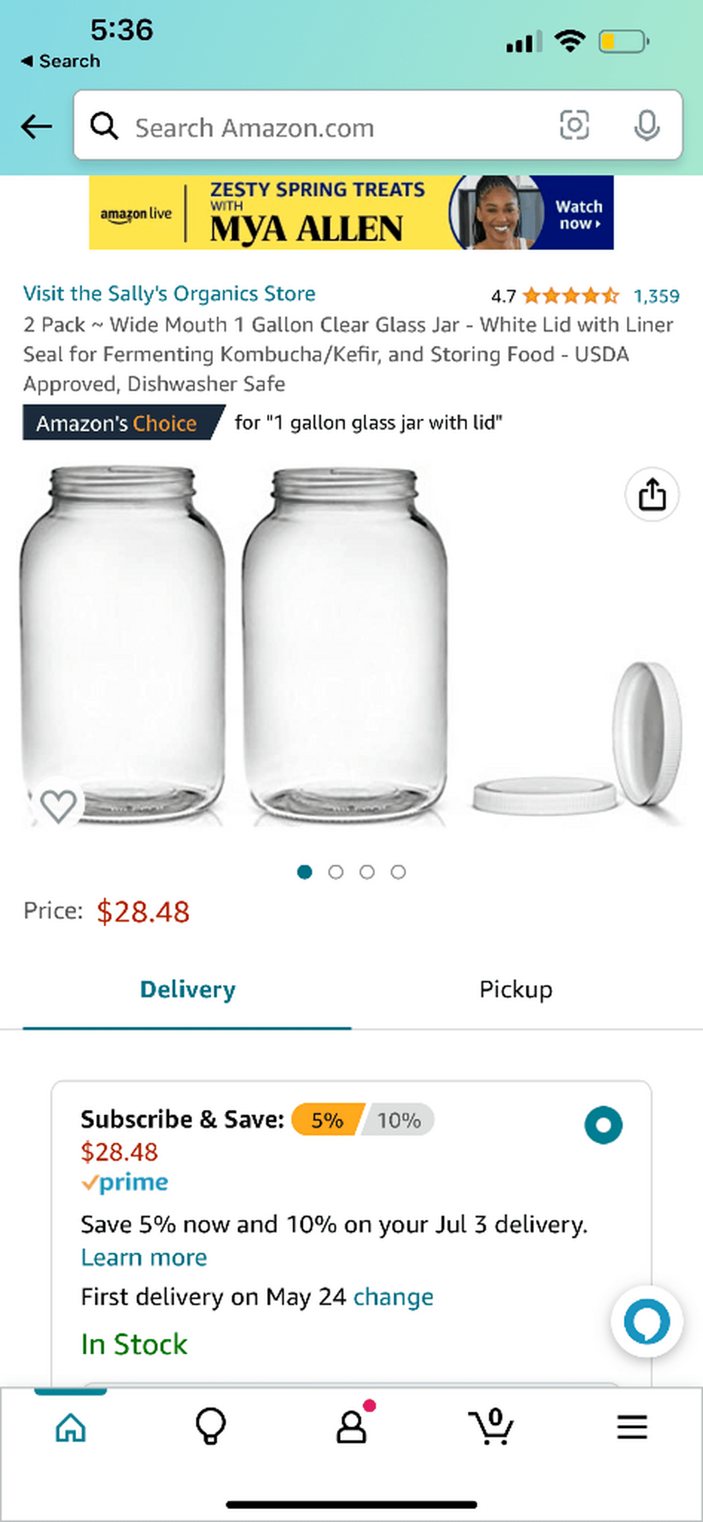 Gallon mason jar