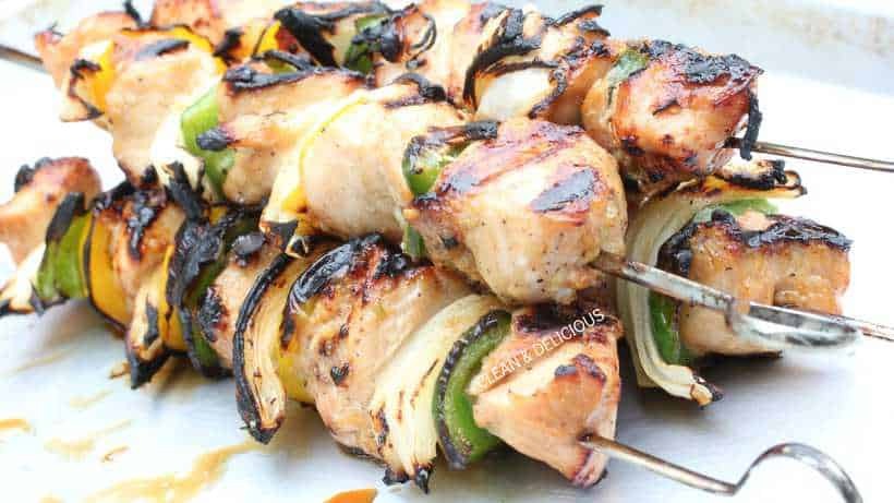 Garlic + Honey Chicken Veggie Kebabs