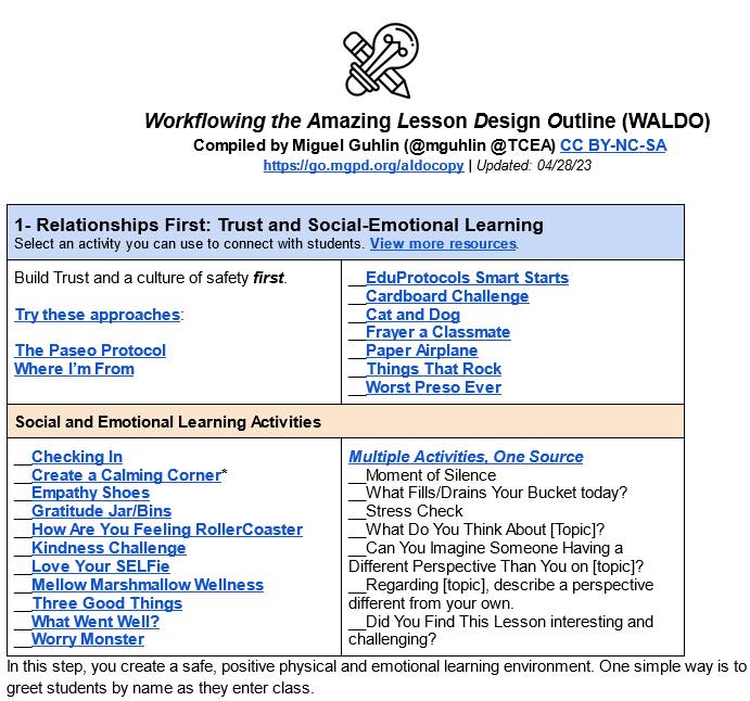 lesson design outline