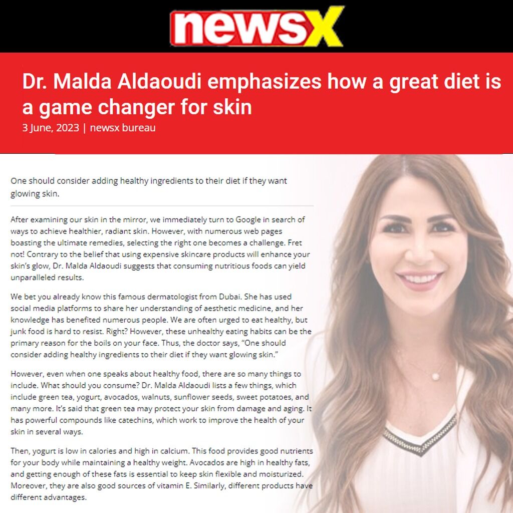 Dr. Malda Aldaoudi emphasizes how a great diet is a game changer for skin