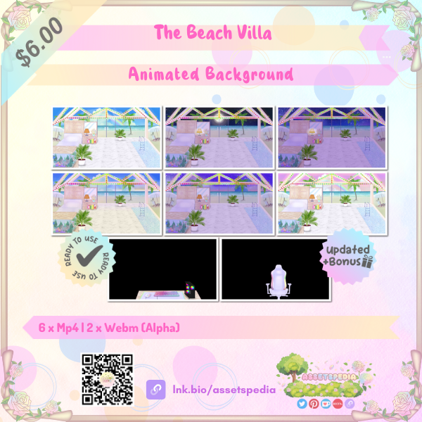 Animated Vtuber Background The beach villa