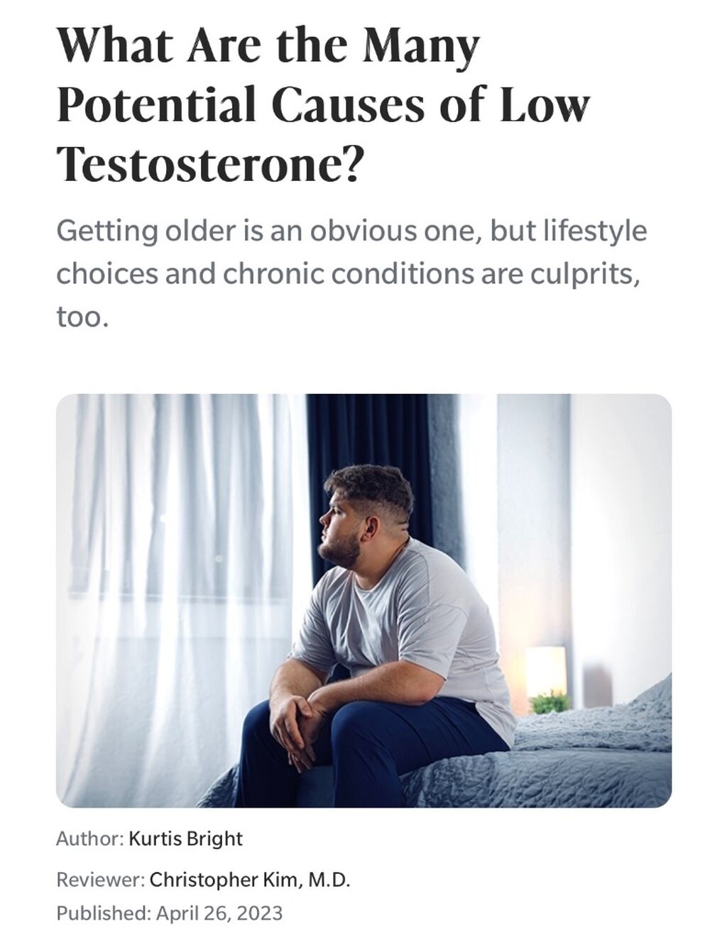 Causes of low testosterone