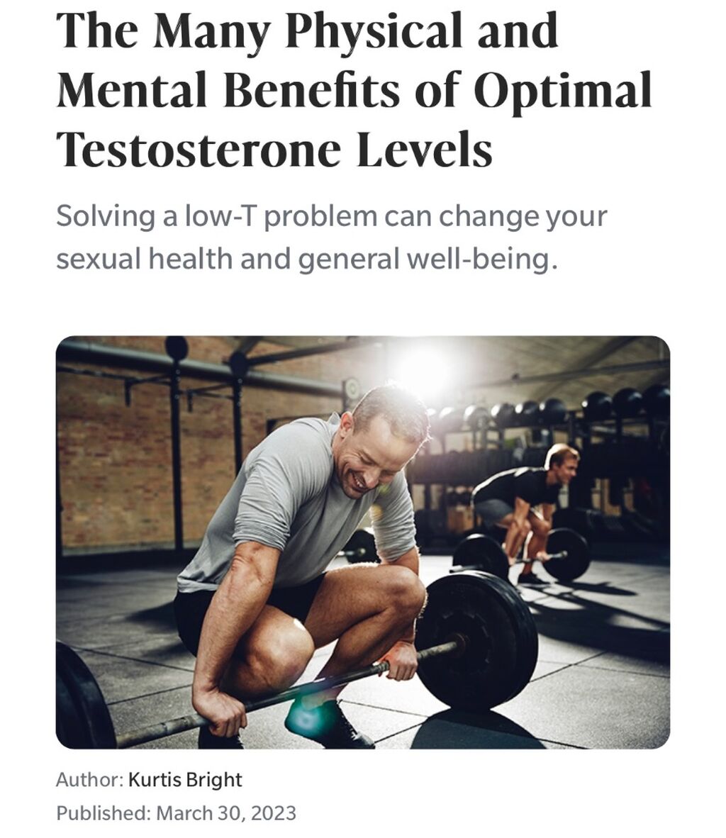 Benefits of optimal testosterone