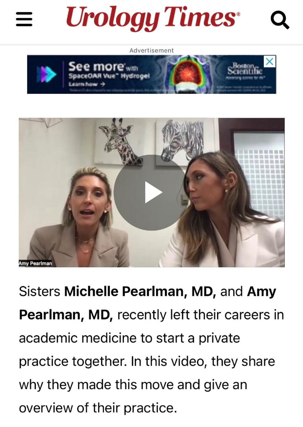 Drs. Amy and Michelle Pearlman discuss new practice!