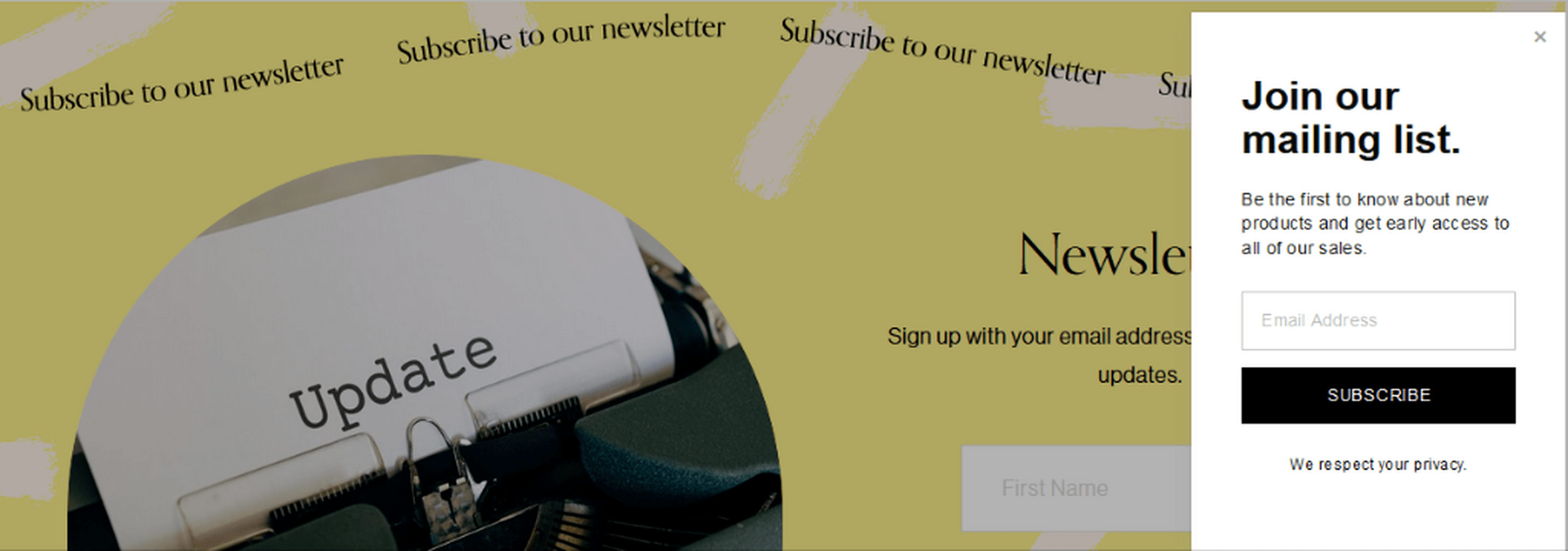 Sign up for our newsletter