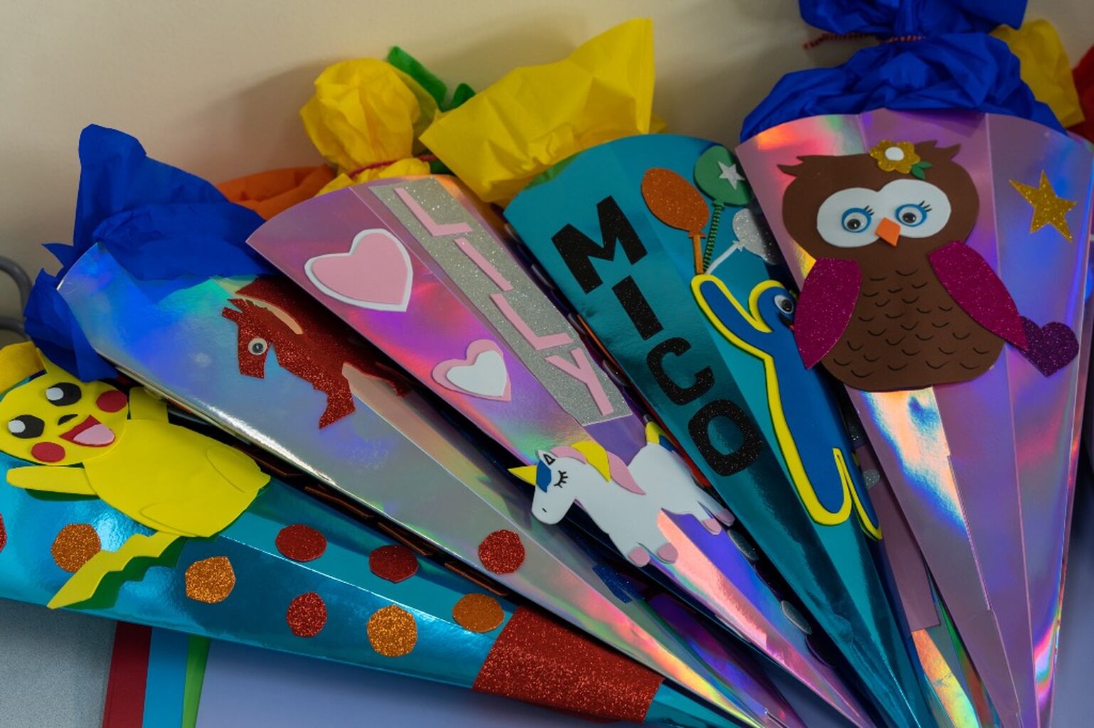 School Cone Crafting in Kindergarten - Photos