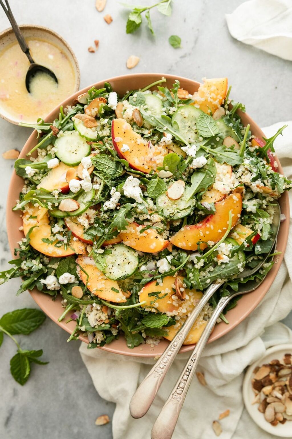 Quinoa Arugula w/ Peaches (Post with Flank Steak)