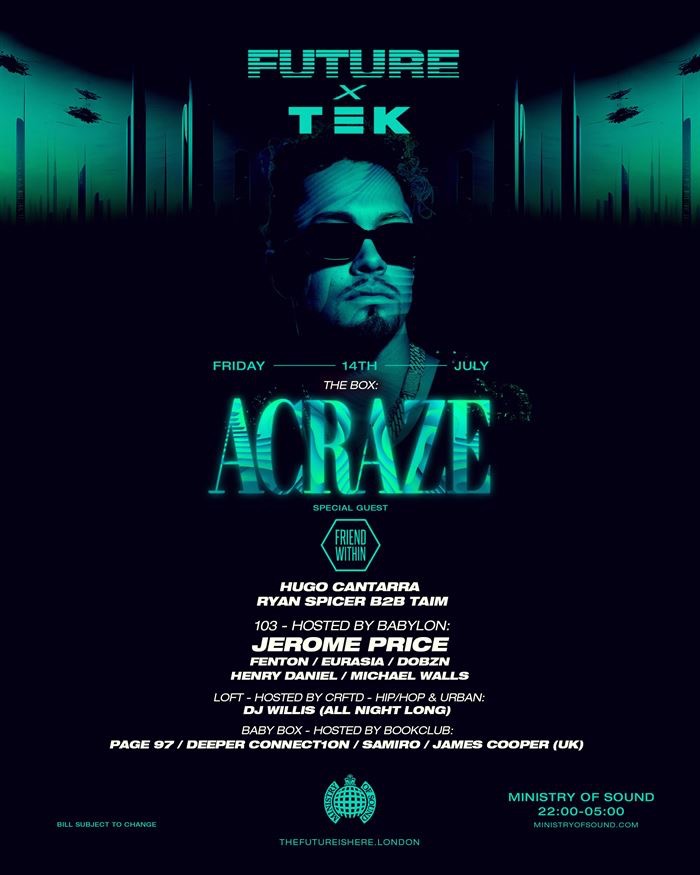 Tickets to see me at Ministry of Sound
