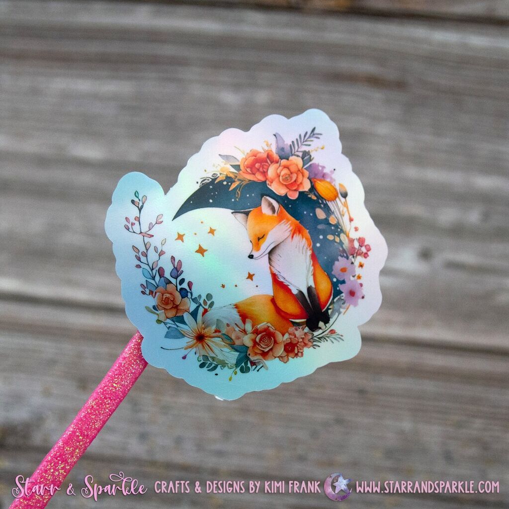 Moon Fox Sticker Watercolor Print Decals for Laptops - Etsy