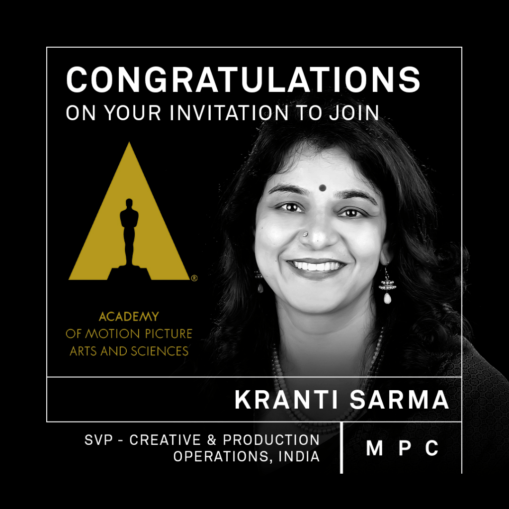 Kranti Sarma selected for Academy of Motion Picture Arts and Sciences