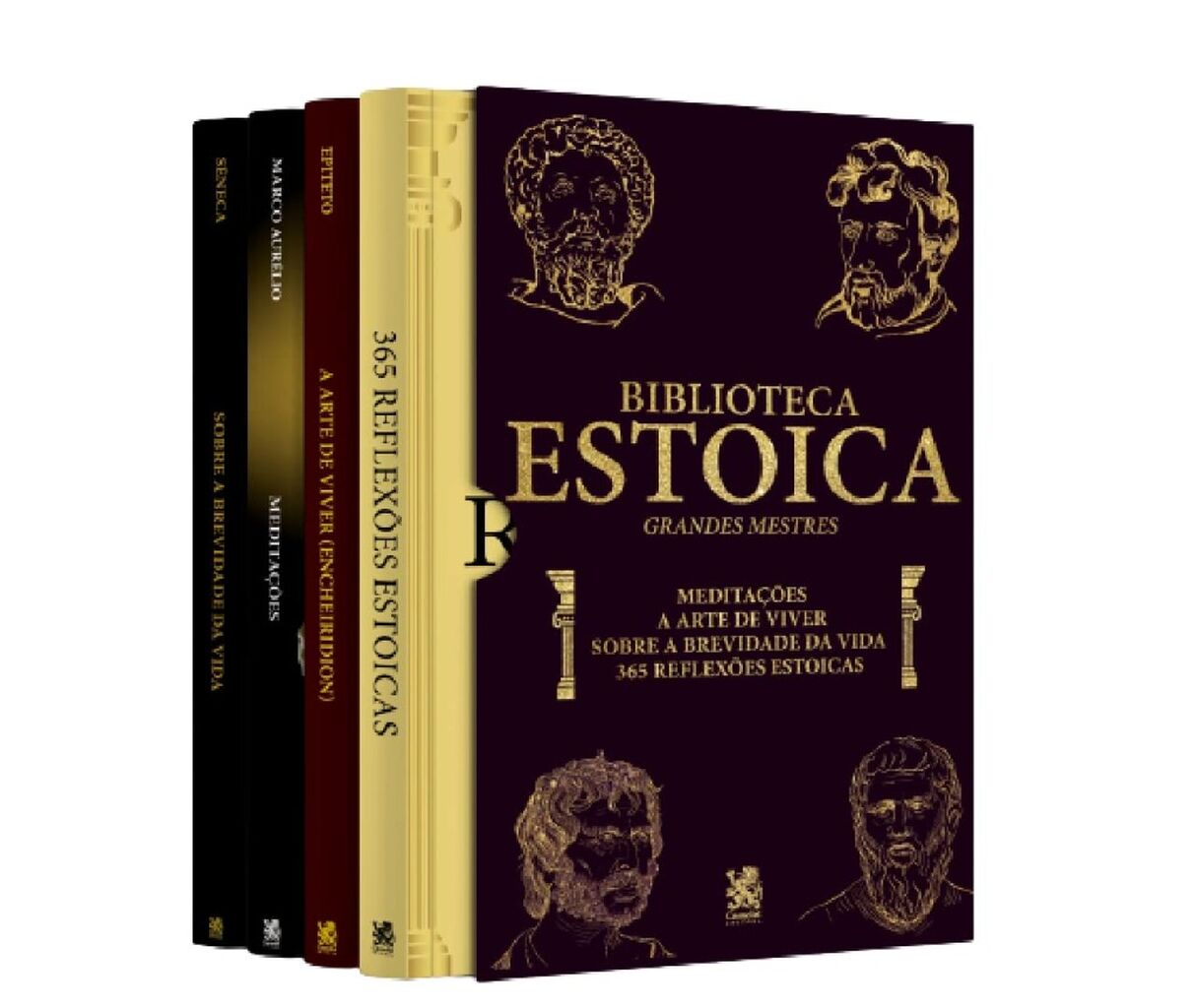 Biblioteca Estoica | Grandes Mestres - Box com 4 livros e Pref&aacute;cio de L&uacute;cia Helena Galv&atilde;o