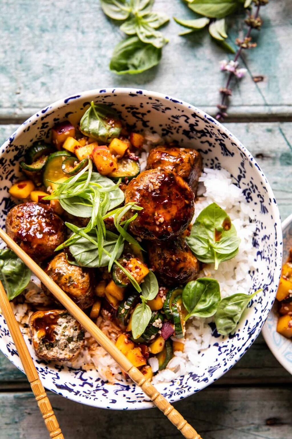 Sweet and Spicy Sesame Meatball Bowl