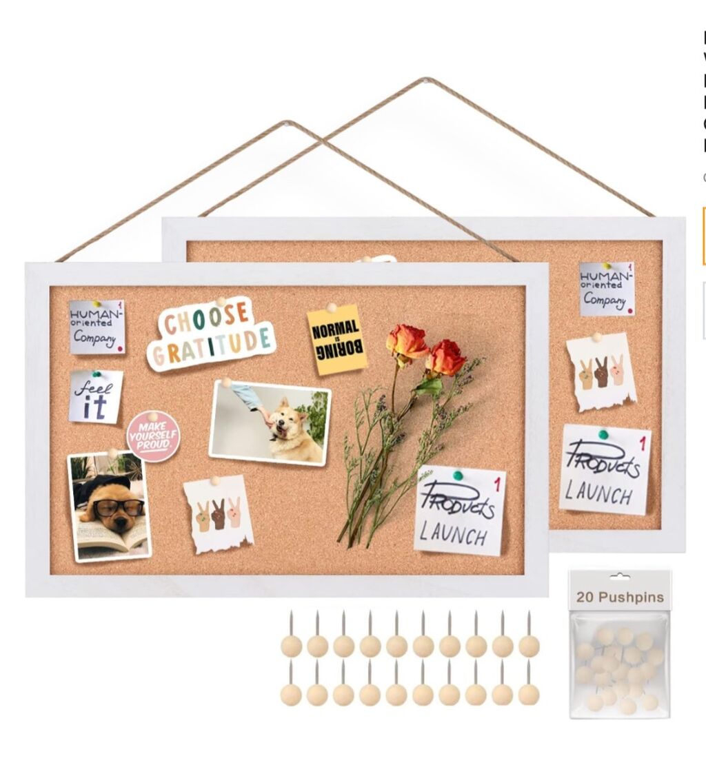 Emfogo 2-Pack Cork Board for Wall with 16x11Bulletin Boards $20 was $30 