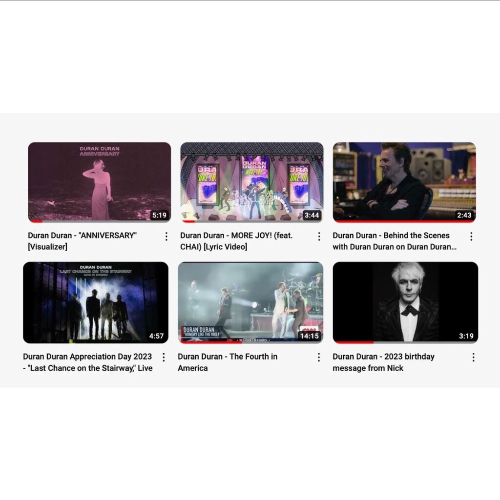 Duran Duran on YouTube