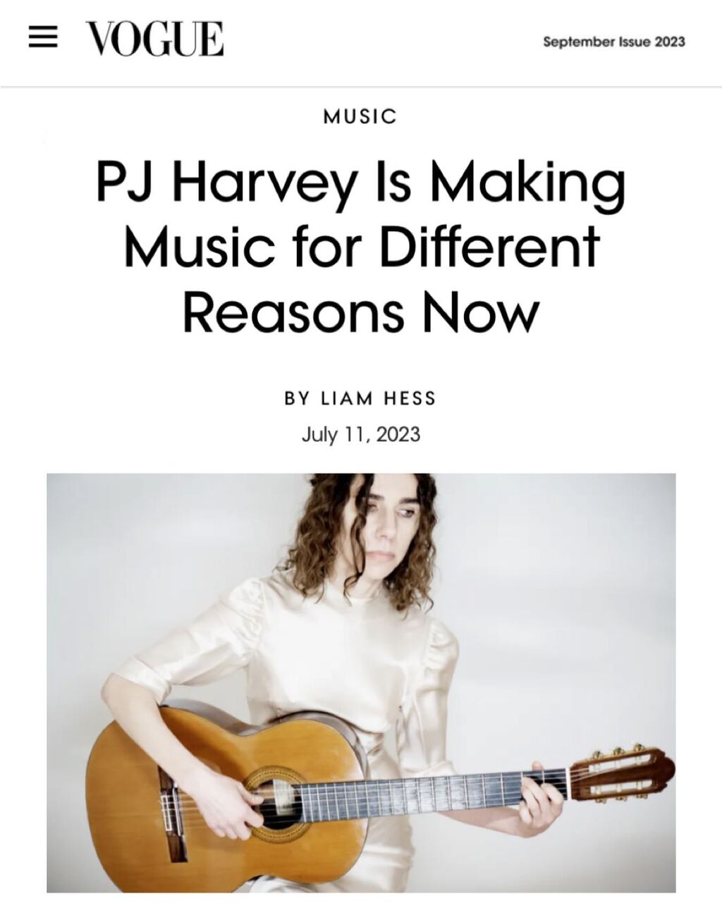 PJ Harvey, Vogue