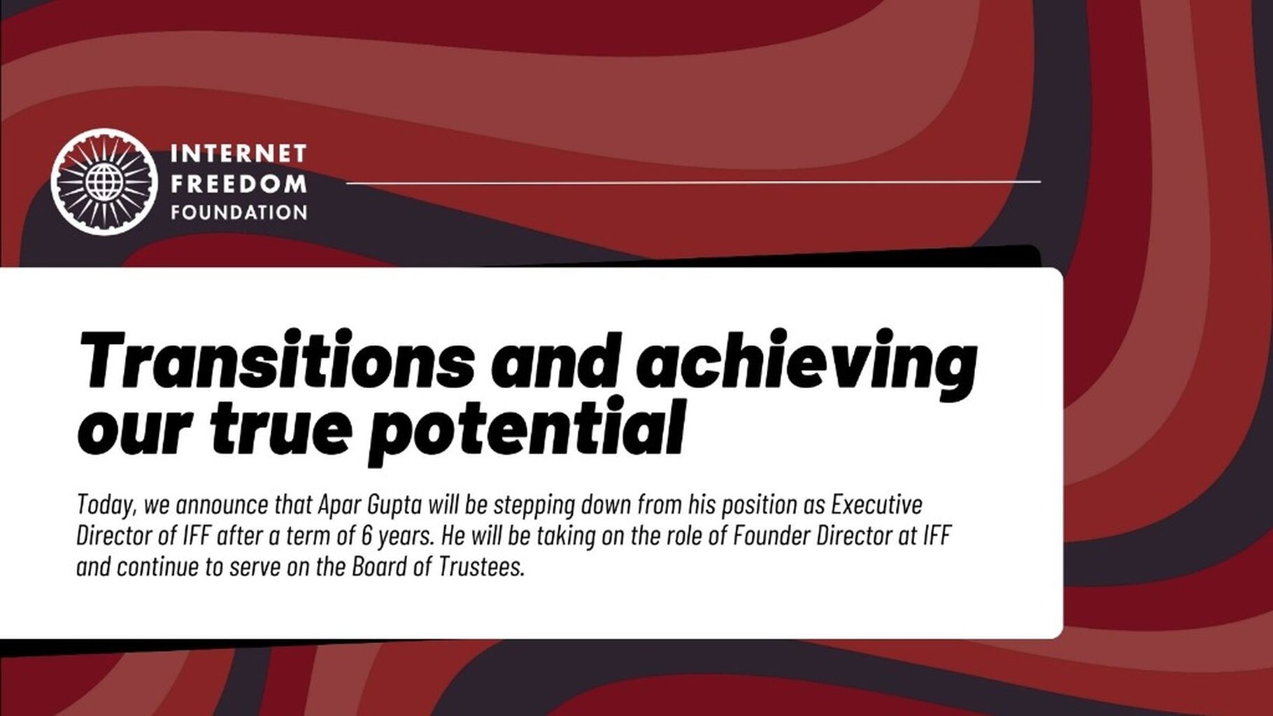 Transitions and achieving our true potential