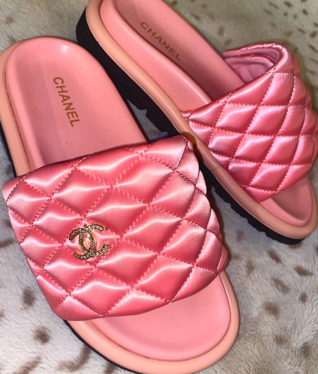 Pink Chanel Slides