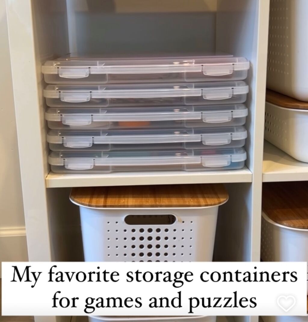 Storage containers for games and puzzles