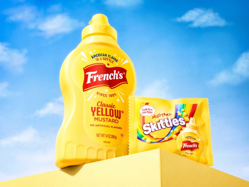 French&rsquo;s made mustard-flavored Skittles for National Mustard Day