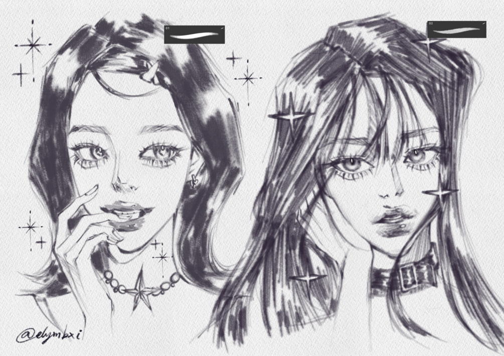Elym Mini Sketch & Lineart Procreate Brush Kit 