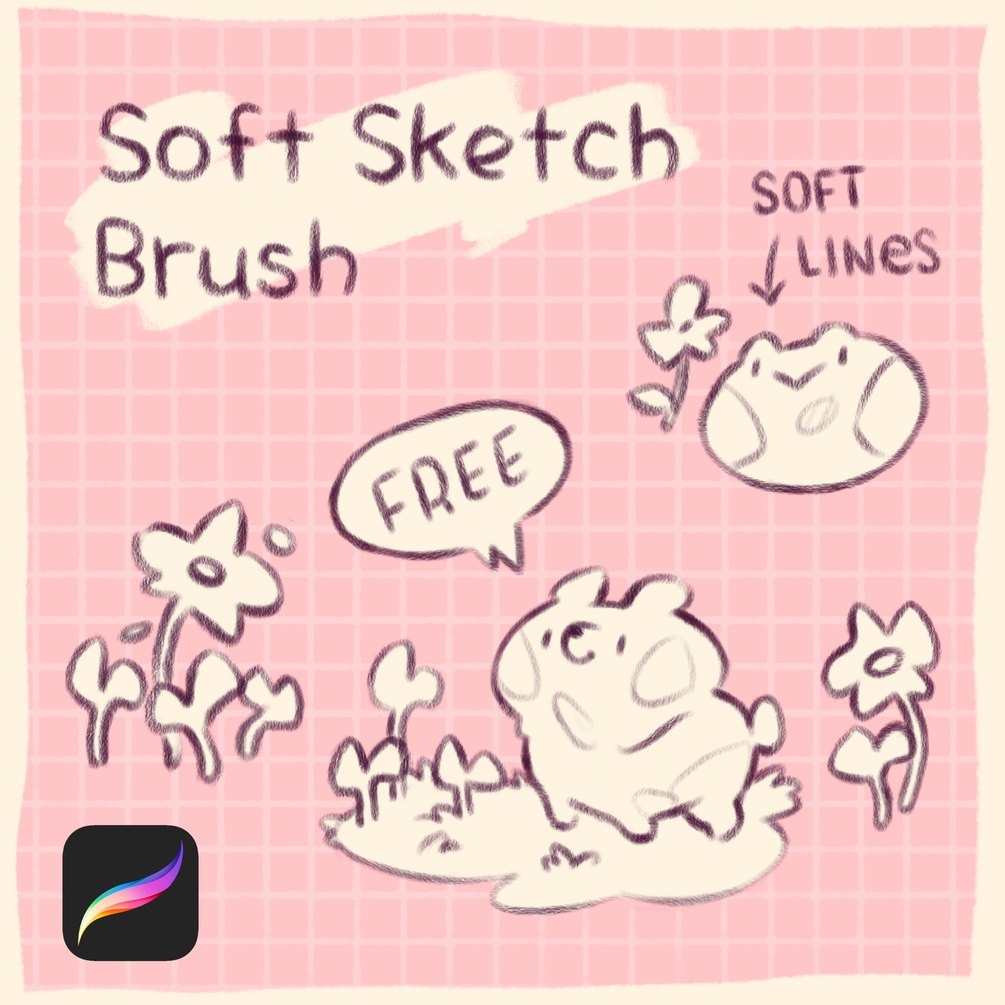 Soft Sketch Brush ✿ FREE Procreate brush