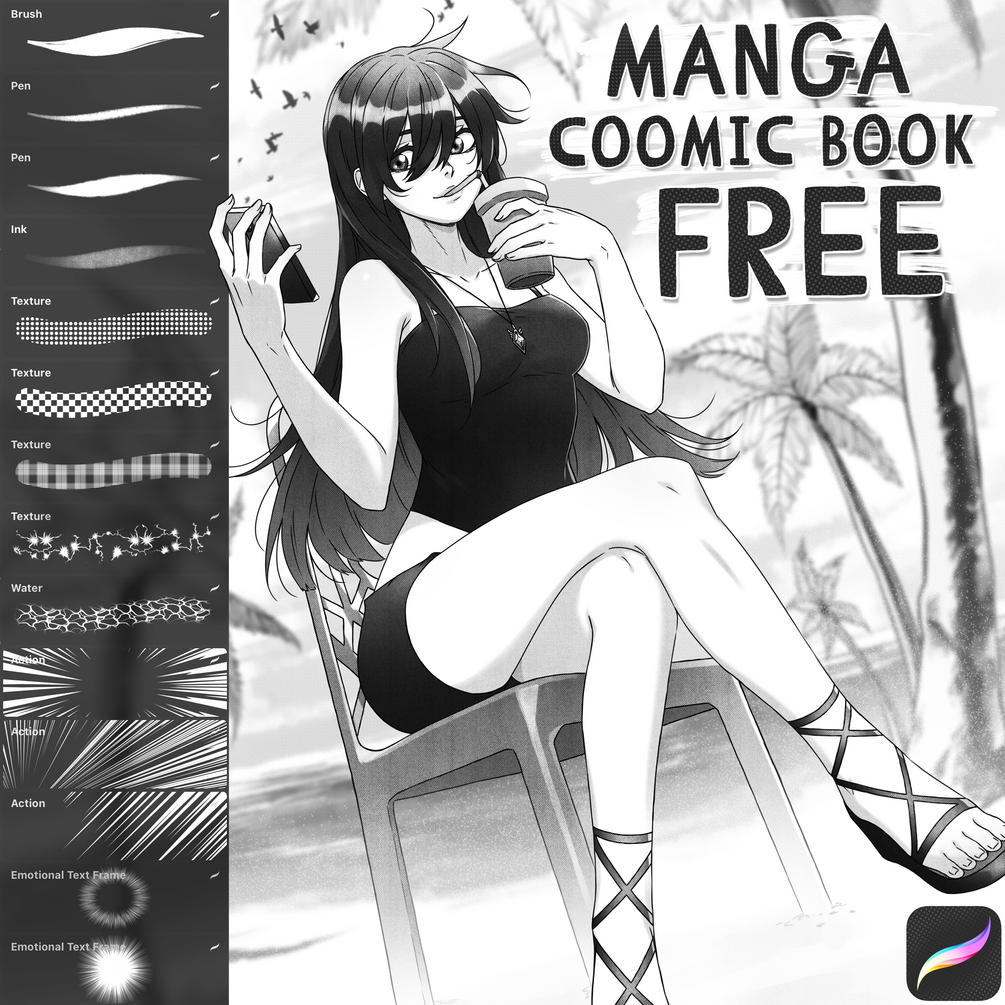 Free Manga/ComicBook Brush Set for Procreate