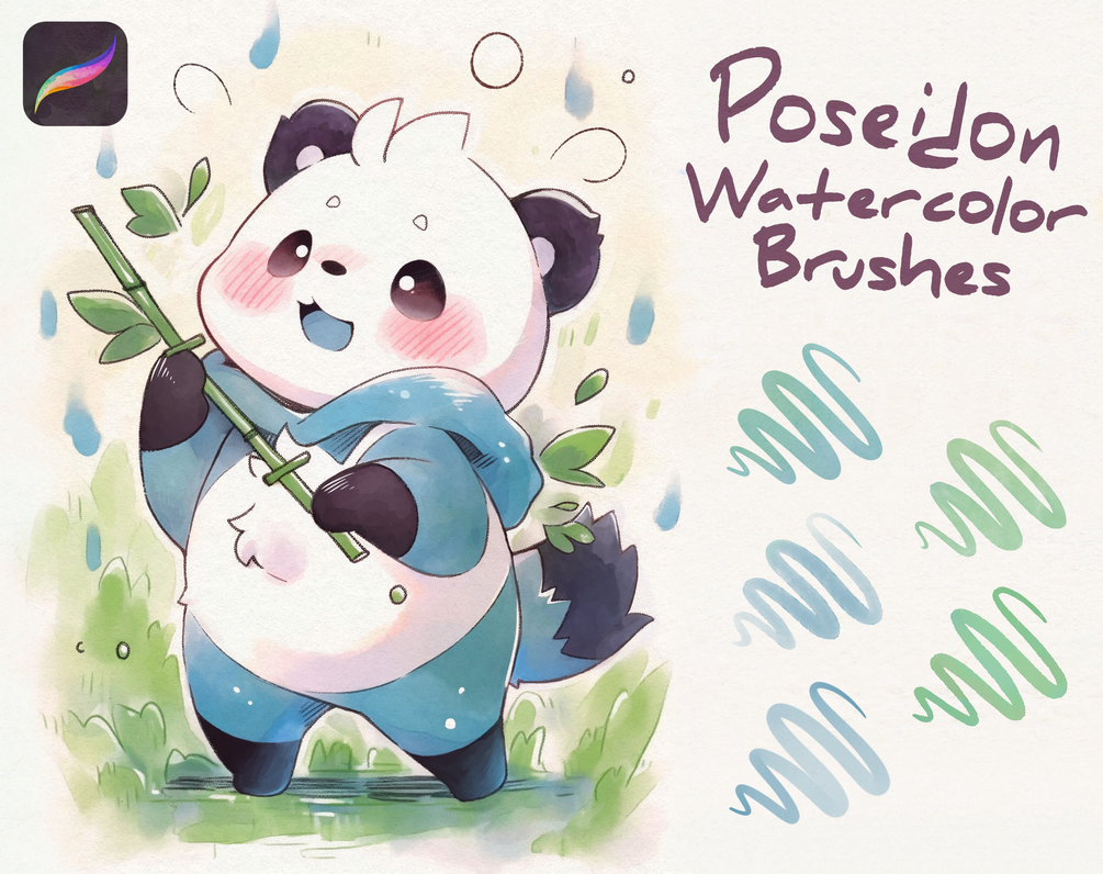Free Poseidon Watercolor Brushes for Procreate