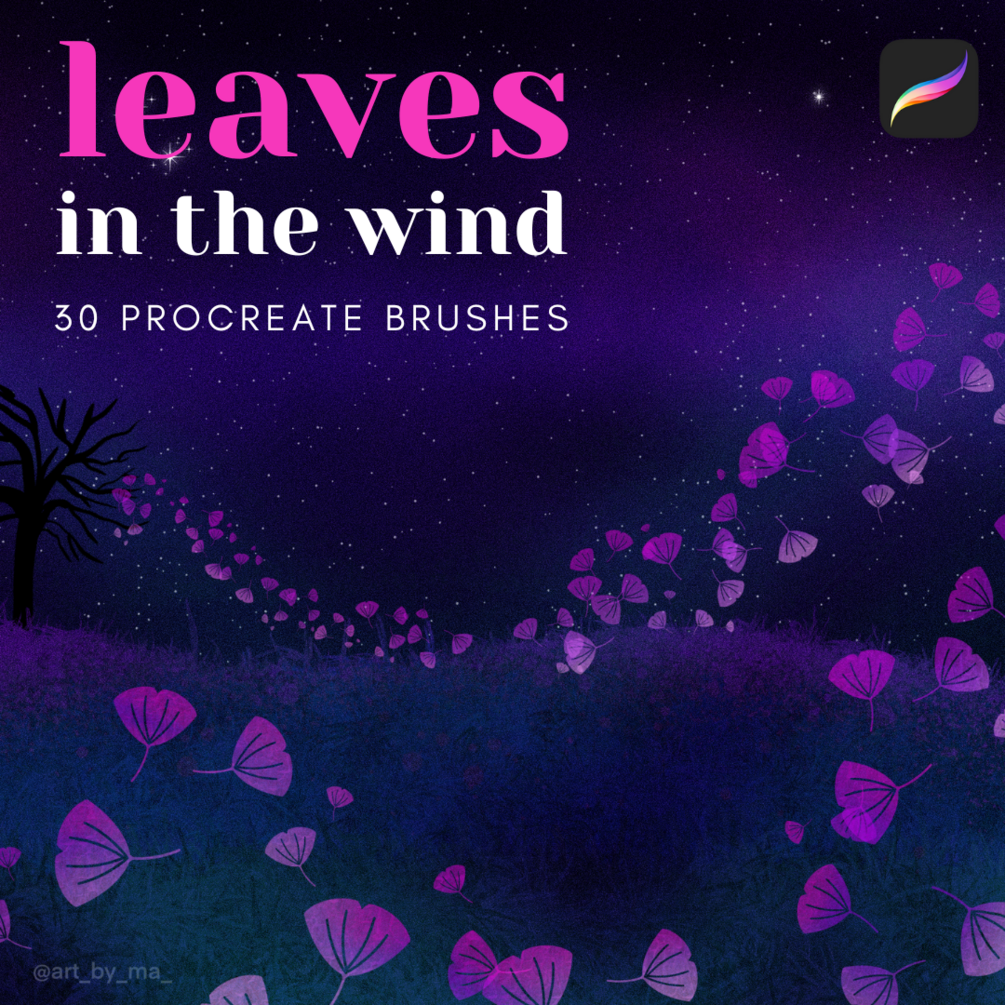 Leaves in the Wind Procreate Brushes ( Full and Trial)