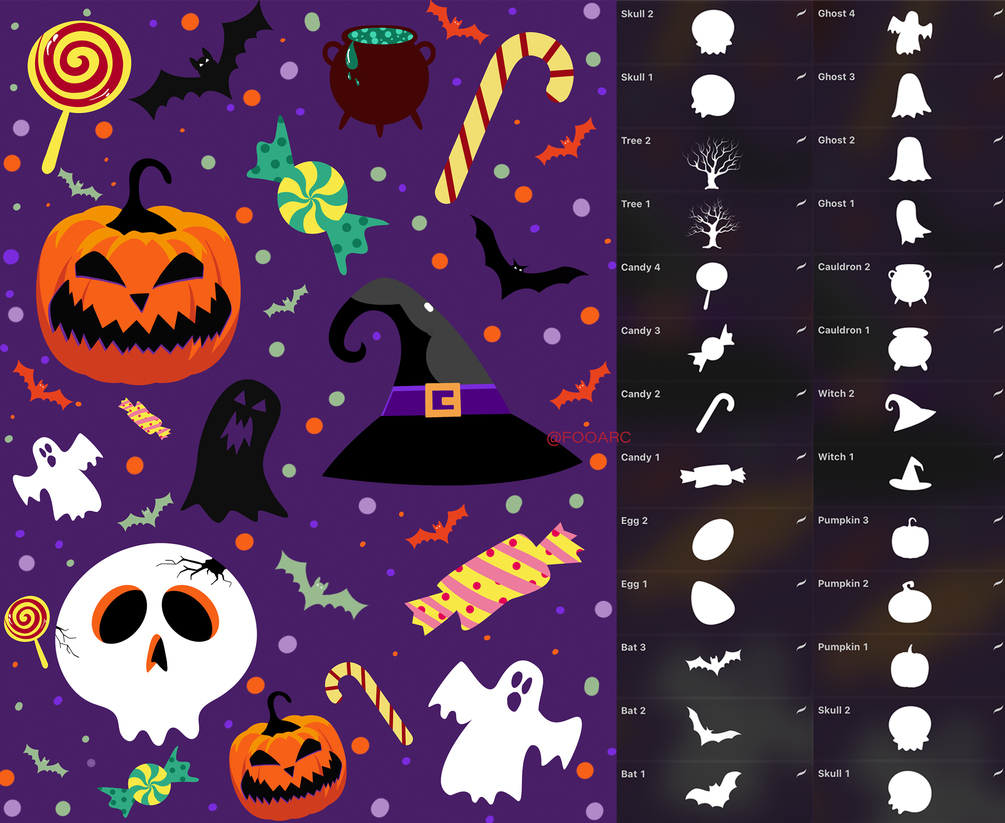 Halloween Procreate Brushset & Color Palette