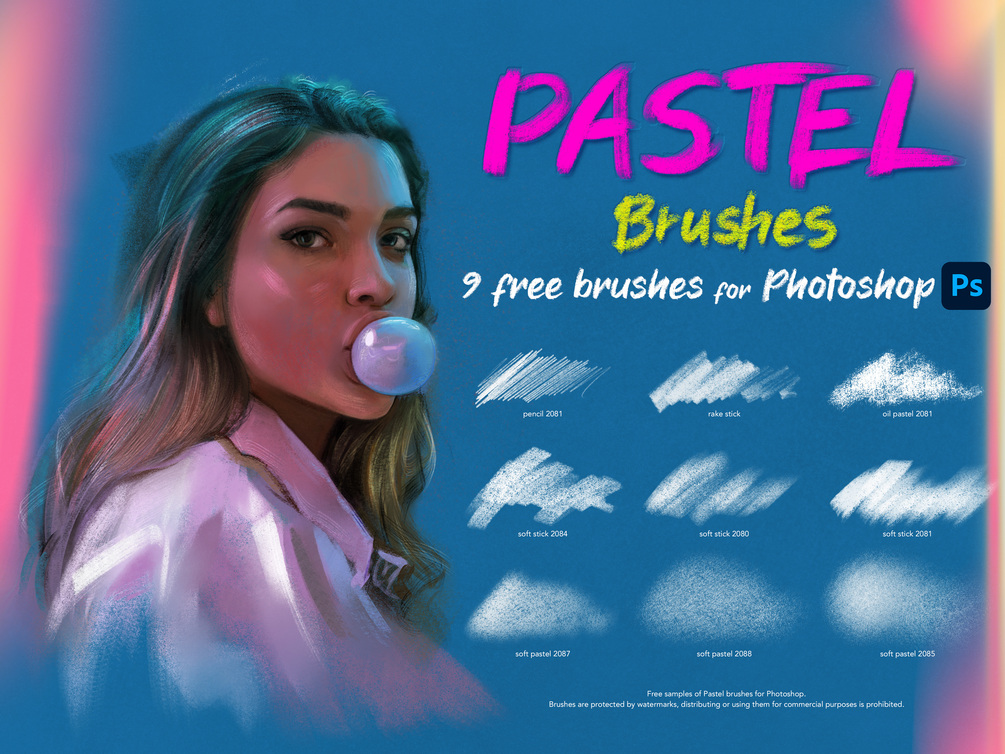 9 Pastel Brushes for Photoshop | free download