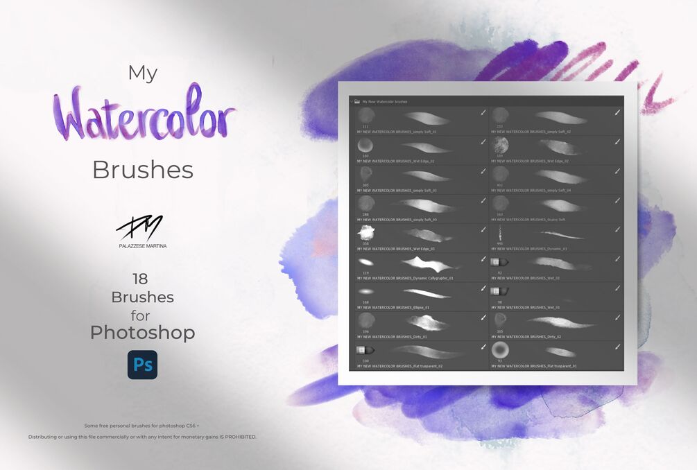 18 free Watercolor brushes | Photoshop