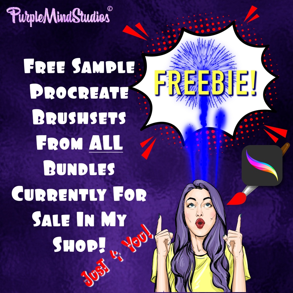FREE Sample Procreate Brushsets of ALL Bundles in My Shop!